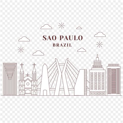 Sao Paulo Vector Hd PNG Images Minimalistic Line Brazil City Sao Paulo