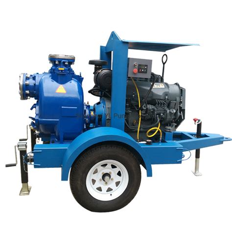 Heavy Duty Trailer Mounted Diesel Engine Self Priming Water Pump