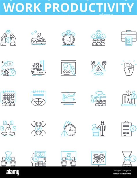 Work Productivity Vector Line Icons Set Efficiency Productivity