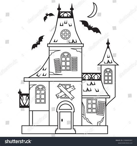 Halloween Haunted House Vector Cartoon Illustration Stock Vector ...