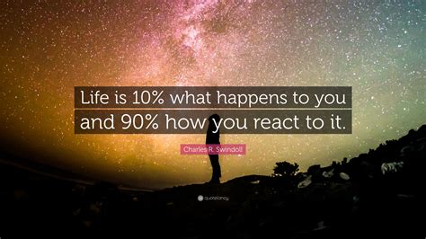 Charles R Swindoll Quote “life Is 10 What Happens To You And 90 How