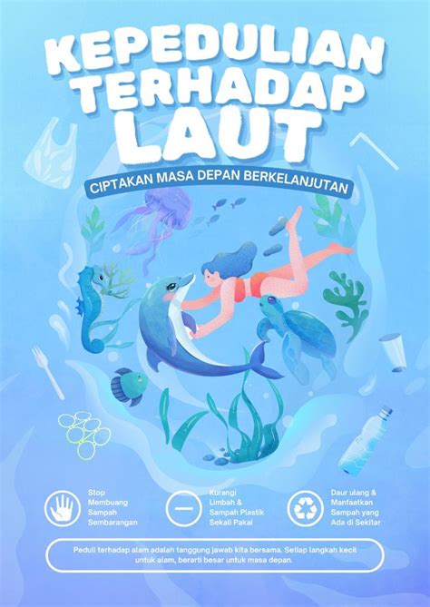 Poster Jagalah Kebersihan Lingkungan Ilustratif Template Canva In