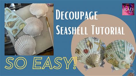 How To Decoupage Seashells Napkin Decoupage Part Youtube