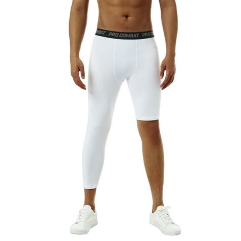 Ciycuit 3 4 Compression Pants Men One Leg Compression Capri Tights For