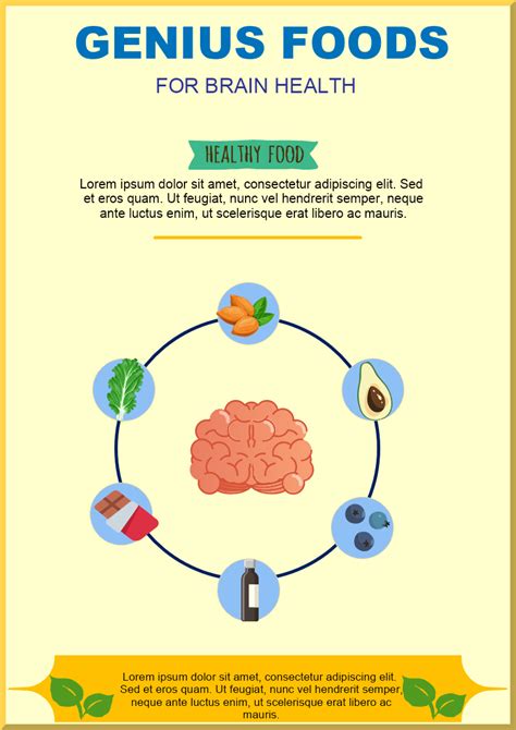 Genius Foods For Brain Health Infographic Infographic Health Foods