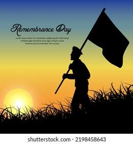 Happy Remembrance Day Design Soldier Silhouette Stock Vector (Royalty Free) 2198458643 ...