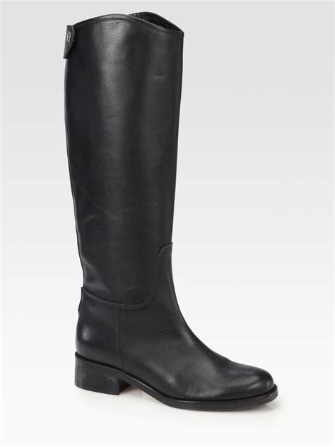 HUNTER Leather Kneehigh Riding Boots In Black Lyst