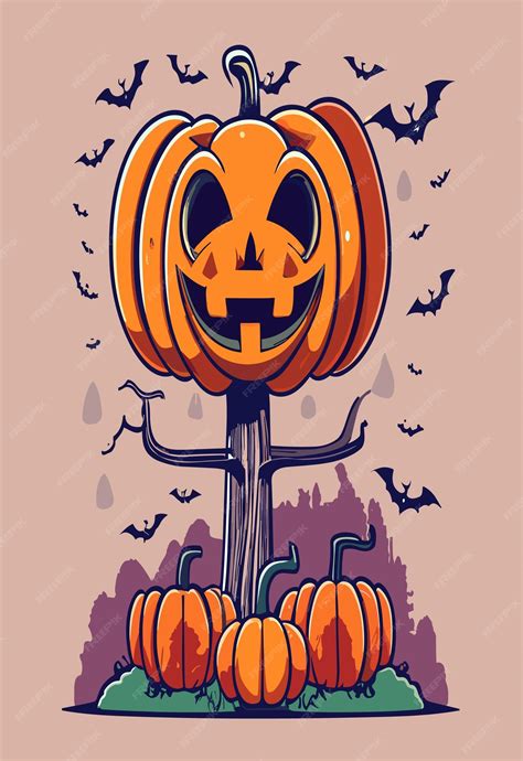 Premium Vector Halloween Pumpkin Patch 2d Clipart Vector Design