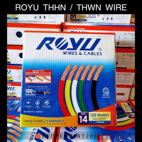 Royu THHN THWN Stranded Wire 12 3 5mm 14 2 0mm 7 Strands 150 Meters