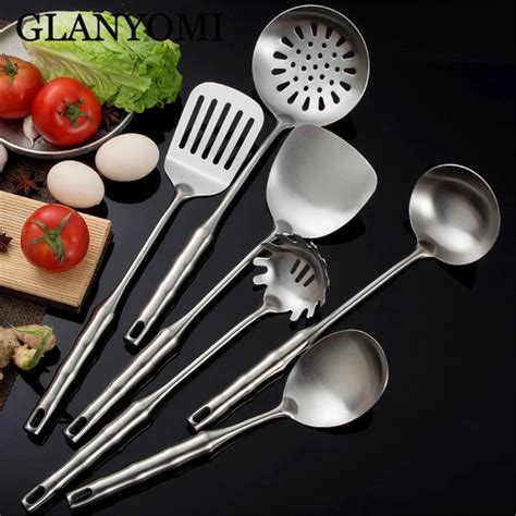 6pcsset 304 Stainless Steel Cooking Tool Sets Slotted Spoon Turner