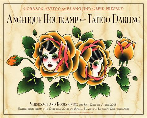 Press Poster Angelique Tattoos Old School Tattoo Designs