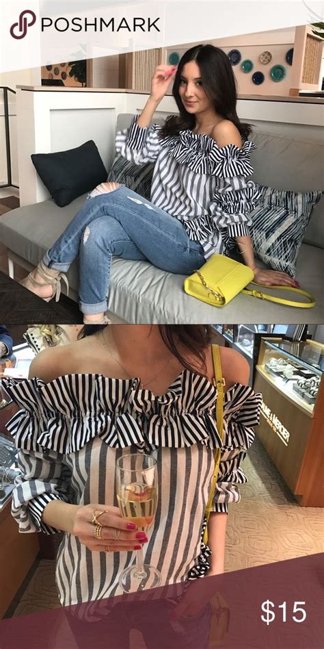 Off The Shoulder Striped Top Striped Top Striped Tops