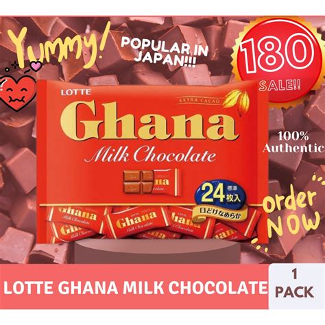 Lotte Ghana Milk Chocolate 1 Pack Made In Japan Shopee Philippines