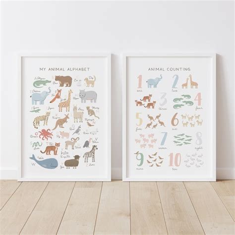 Alphabet Poster Digital Cute Animal Alphabet Printable - Etsy