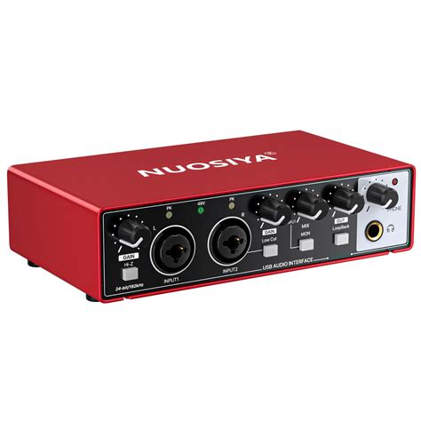 Usb Audio Interface For Pc Computer Recording Music Red 2x2 Guitar Audio Interface For Mac