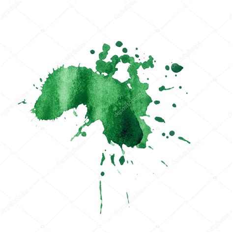 Pintura Verde Textura Salpicadura Acuarela Mancha De Tinta Dibujada A