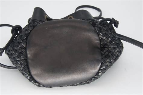 Leather Weave Crossbody Bucket Bag Gem