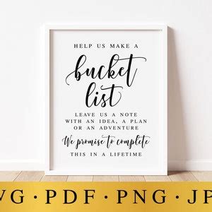 Help Us Make A Bucket List Wedding SVG Signs Bucket List Sign