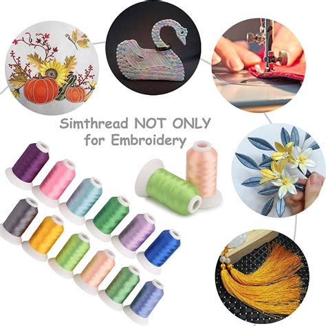 Simthread Brother Colors Polyester Embroidery Machine Thread Kit