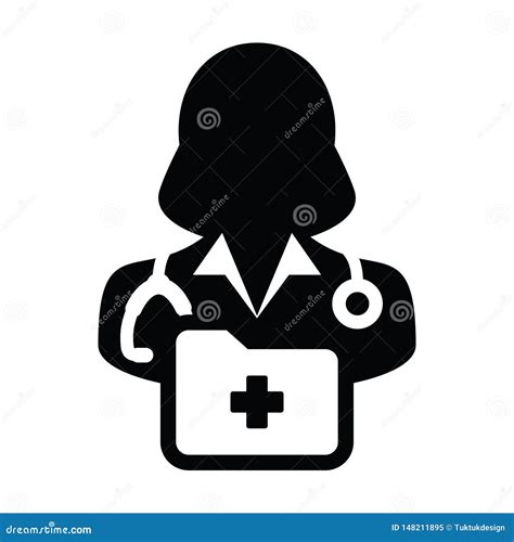 Doctor Icon Vector Female Person Profile Avatar With Stethoscope And