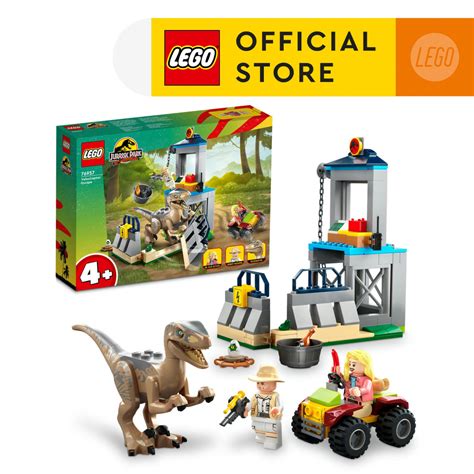 Lego Jurassic World 76957 Velociraptor Escape Building Toy Set 137 Pieces Shopee Thailand