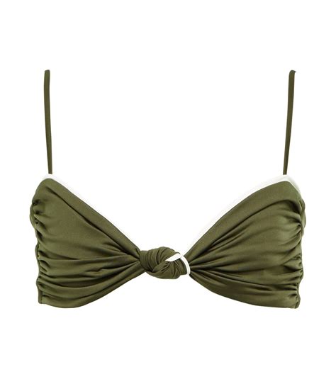 Knotted Bikini Top In Green Johanna Ortiz Mytheresa