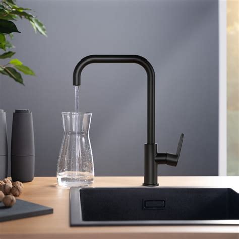 Fortis Lica Kitchen Mixer Tap Swivel Spout Matt Black 1857200MB REUTER