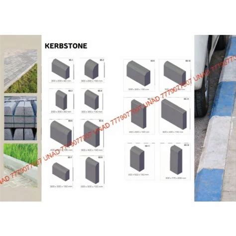 Cement Kerb Stones Thickness Mm Material Concrete At Rs