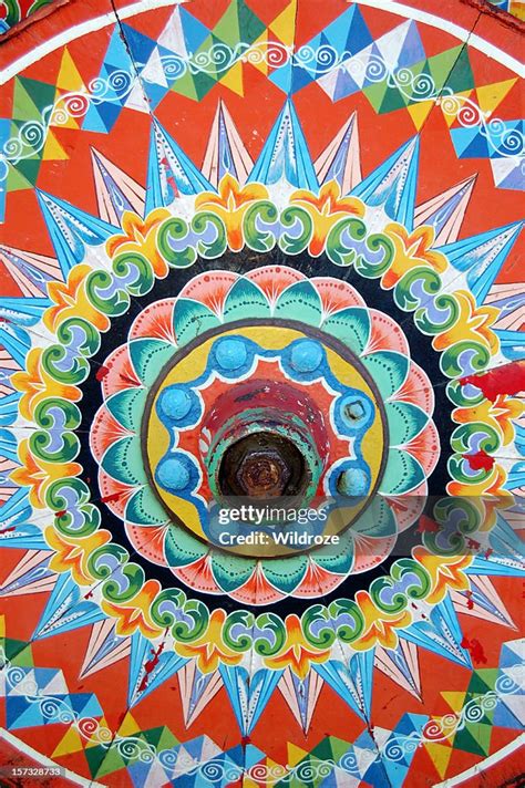 Traditional Painted Ox Cart Wheel High-Res Stock Photo - Getty Images