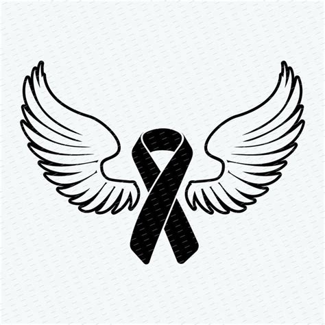 Awareness Ribbon Svg Wings Svg Cancer Ribbon Svg Survivor Svg Breast