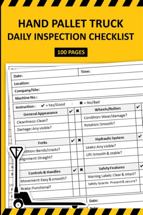 Hand Pallet Truck Daily Inspection Checklist Hand Pallet Jack Pre Use