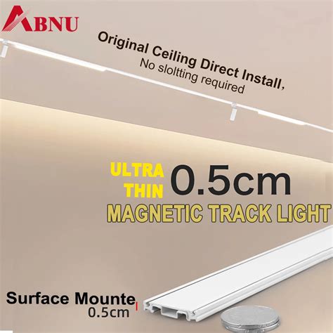 Abnu Ceiling Surface Mounting 5mm Ultra Thin 48v Magnetic Track Light System Magnet Led Ceilling