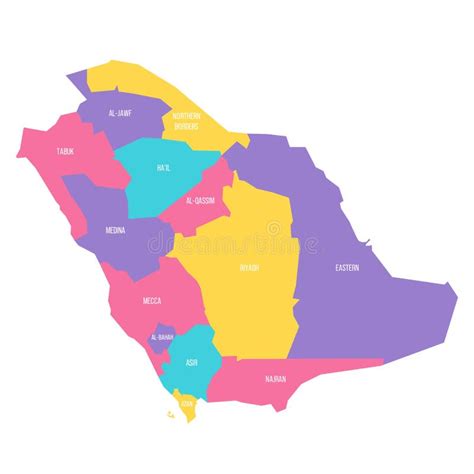 Mapa Pol Tico Da Ar Bia Saudita Das Divis Es Administrativas Ilustra O