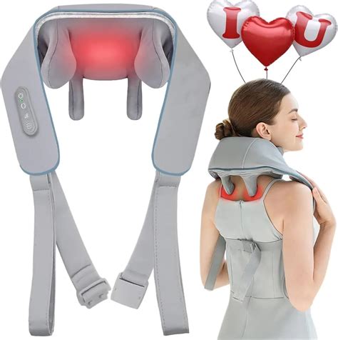 Wireless Neck Shoulder Massager Deep Tissue 5d Shiatsu Back Massagers With Heat Electric