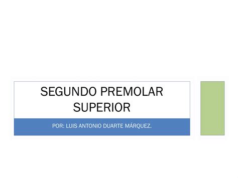 Segundo Premolar Superior Ppt Descarga Gratuita