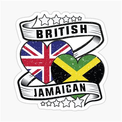 British And Jamaican Shirt Half British And Half Jamaican Flag Sticker For Sale By Davinccidz