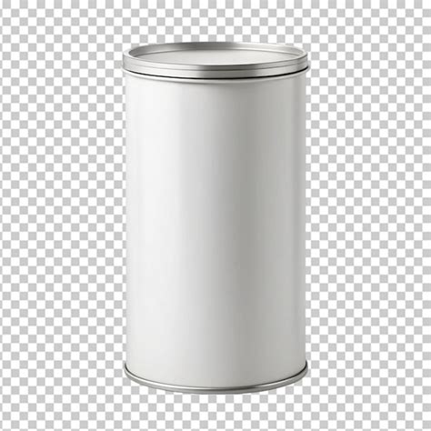 Premium Psd White Blank Tin Can Metal Tin Can Transparent Background