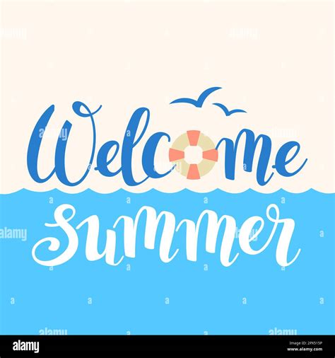 Welcome Summer Logo Template In A Retro Design Vector Illustration Of