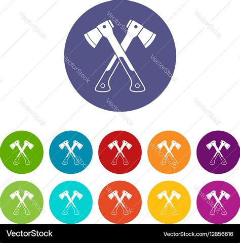 crossed axes set icons royalty  vector image