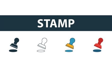 Stamp Icon Set Graphic By Aimagenarium · Creative Fabrica