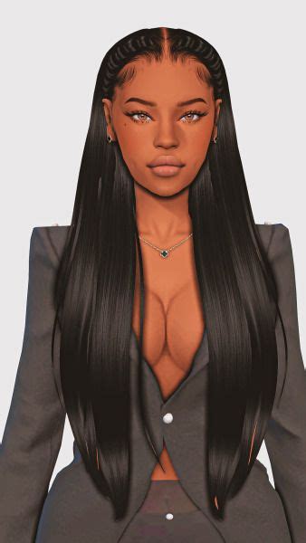 Alpha Hairs Part In Sims Black Hair Sims Hair Sims Mods