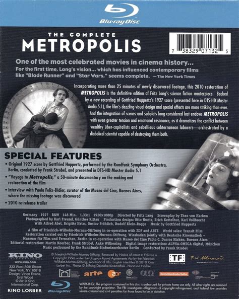 Metropolis The Complete Metropolis Blu Ray Fílmico