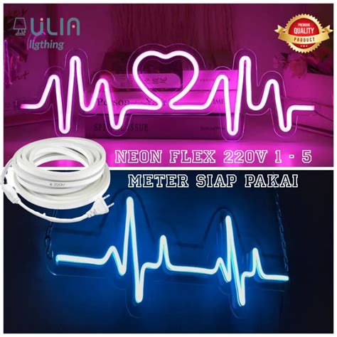 Jual Paket Lengkap Lampu Neon Flex 220v Flexible 1 2 3 4 5 Meter