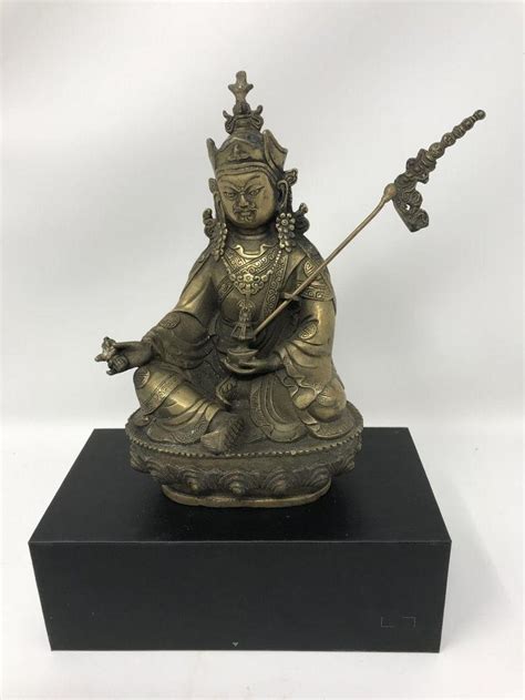 Asian Antiques 12 Old Tibetan Buddhism Bronze Gilt Guru Padmasambhava