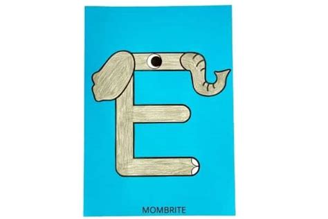 Letter E Craft - E is for Elephant [Free Printable Template] | Mombrite