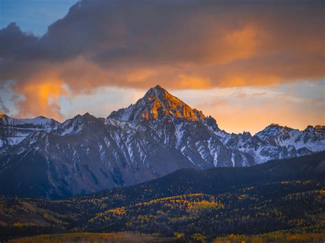 Mount Sneffels Alpen Glow Red Orange Clouds Sunset Dallas Flickr