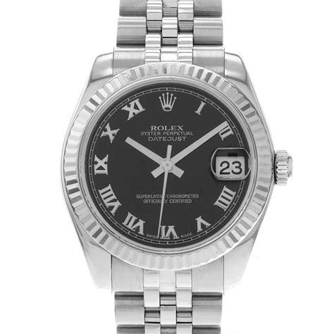 Rolex Datejust 31 178274 Black Roman Jubilee 31mm Steel And White Gold Watch