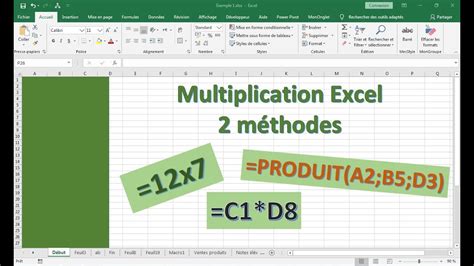 Multiplication Excel Multiplier Des Nombres Ou Colonnes Sur Excel