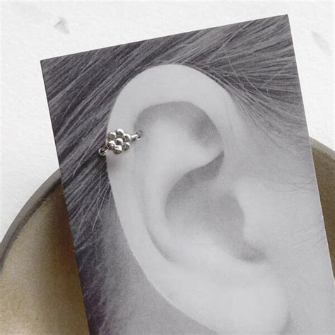 Flower Cartilage Earring Etsy