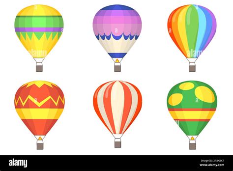 Hot Air Balloons Flat Illustration Set Stock Vector Image Art Alamy